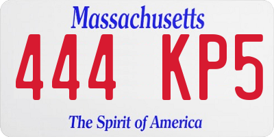 MA license plate 444KP5