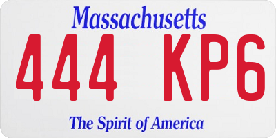 MA license plate 444KP6