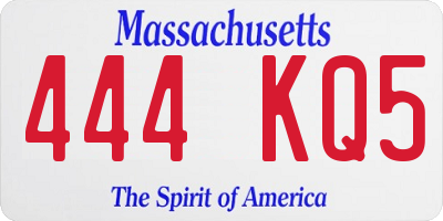 MA license plate 444KQ5