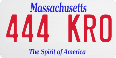 MA license plate 444KR0