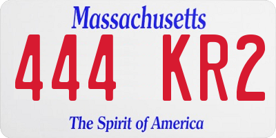 MA license plate 444KR2