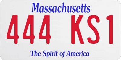 MA license plate 444KS1