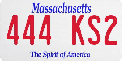 MA license plate 444KS2