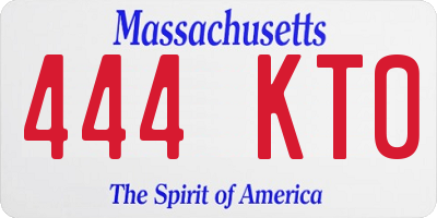 MA license plate 444KT0