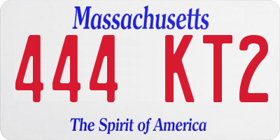 MA license plate 444KT2
