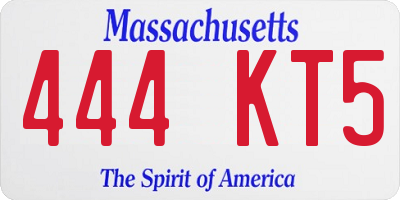 MA license plate 444KT5