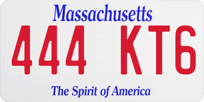 MA license plate 444KT6