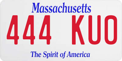 MA license plate 444KU0