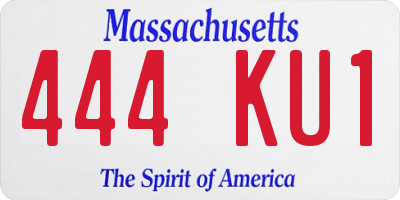 MA license plate 444KU1