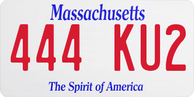 MA license plate 444KU2