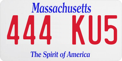 MA license plate 444KU5
