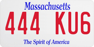 MA license plate 444KU6
