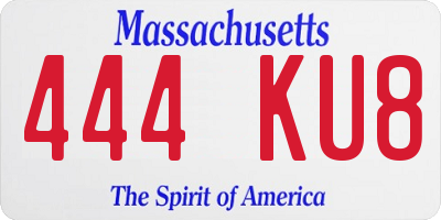 MA license plate 444KU8