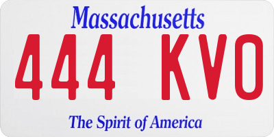 MA license plate 444KV0