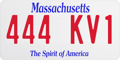 MA license plate 444KV1