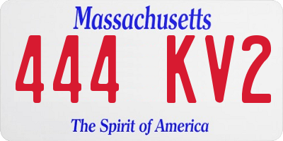 MA license plate 444KV2