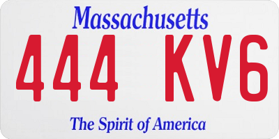 MA license plate 444KV6