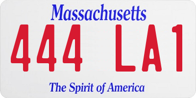 MA license plate 444LA1