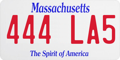 MA license plate 444LA5