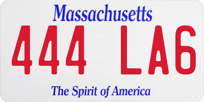 MA license plate 444LA6