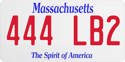 MA license plate 444LB2