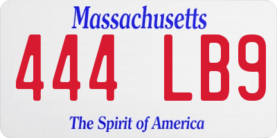 MA license plate 444LB9