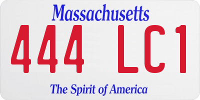 MA license plate 444LC1