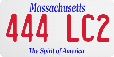 MA license plate 444LC2