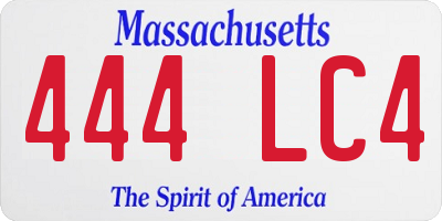 MA license plate 444LC4