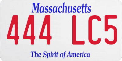 MA license plate 444LC5