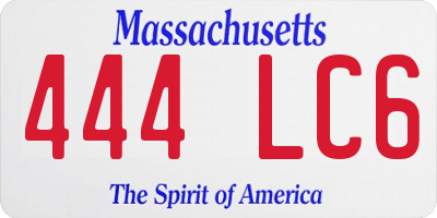 MA license plate 444LC6