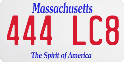 MA license plate 444LC8