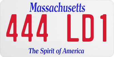 MA license plate 444LD1