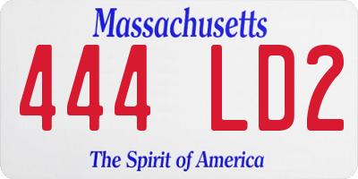 MA license plate 444LD2