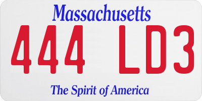 MA license plate 444LD3