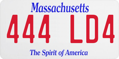 MA license plate 444LD4