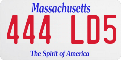 MA license plate 444LD5