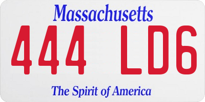 MA license plate 444LD6