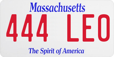MA license plate 444LE0