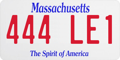 MA license plate 444LE1