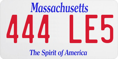 MA license plate 444LE5
