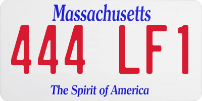 MA license plate 444LF1