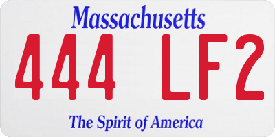 MA license plate 444LF2