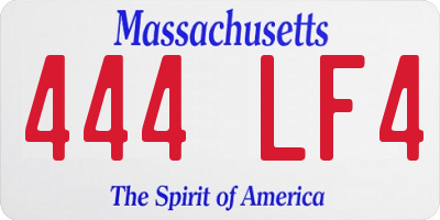 MA license plate 444LF4