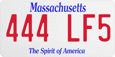 MA license plate 444LF5