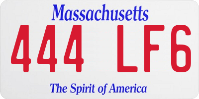 MA license plate 444LF6