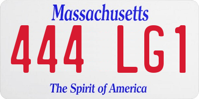 MA license plate 444LG1