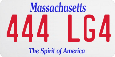 MA license plate 444LG4