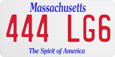 MA license plate 444LG6