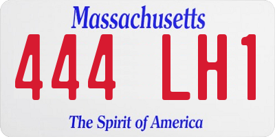 MA license plate 444LH1